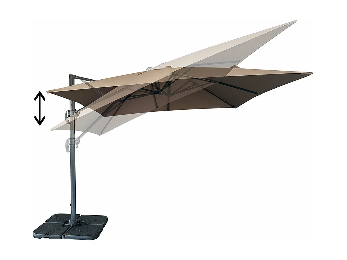 Baza parasol suspendu avec pied, 295x295cm sable.