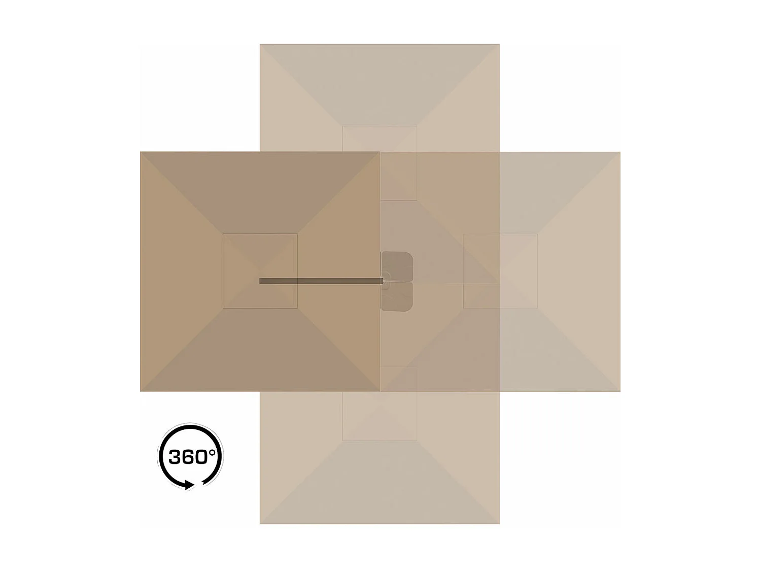 Baza parasol suspendu avec pied, 295x295cm sable.