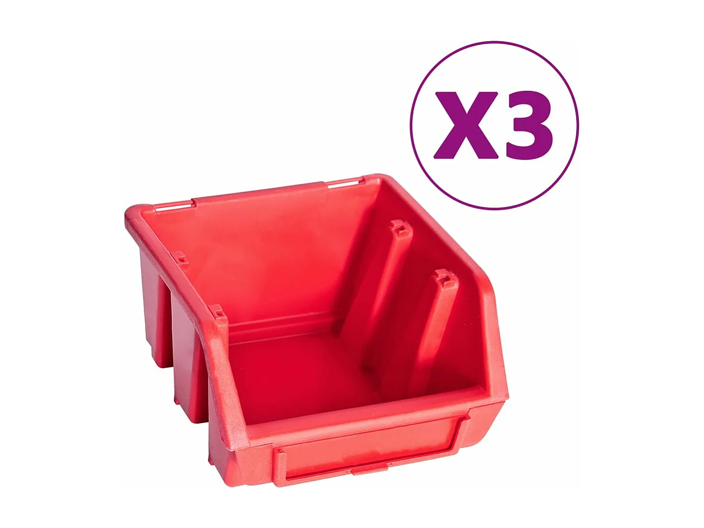 Kit Contenitori Portaoggetti e Pannelli a Parete 34 Pezzi Cassetta Impilabile Sistema di Stoccaggio Attrezzi Garage Officina Fai da Te Rosso e Nero 02_0003849