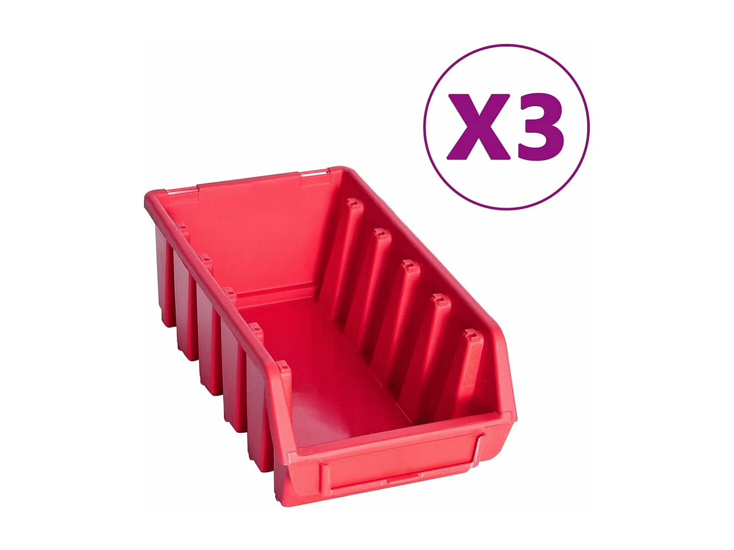 Kit Contenitori Portaoggetti e Pannelli a Parete 34 Pezzi Cassetta Impilabile Sistema di Stoccaggio Attrezzi Garage Officina Fai da Te Rosso e Nero 02_0003849