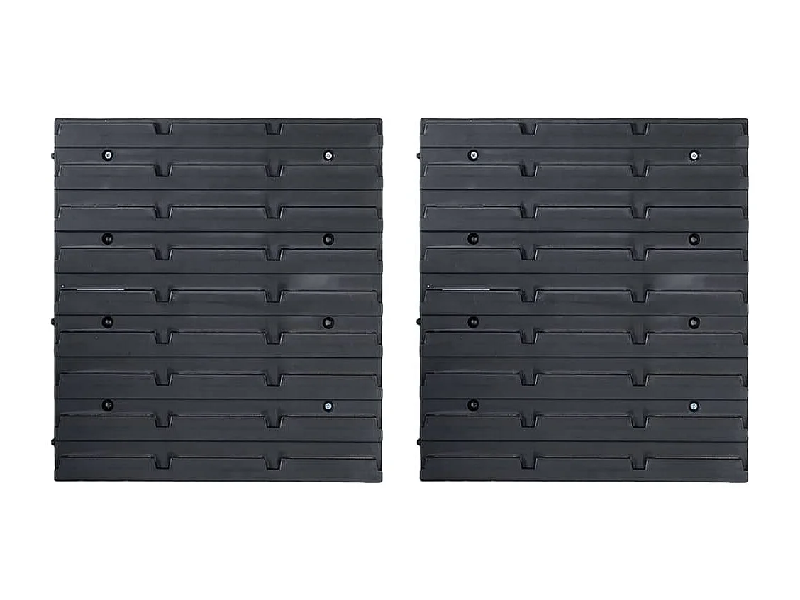 Kit Contenitori Portaoggetti e Pannelli a Parete 34 Pezzi Cassetta Impilabile Sistema di Stoccaggio Attrezzi Garage Officina Fai da Te Rosso e Nero 02_0003849