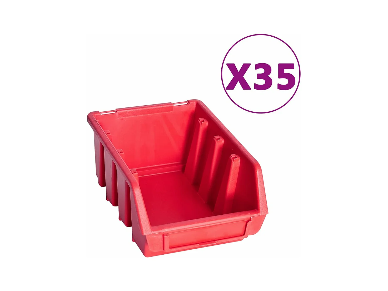 Kit contenitori portaoggetti e pannelli murali 141 pezzi rosso e nero 02_0003846