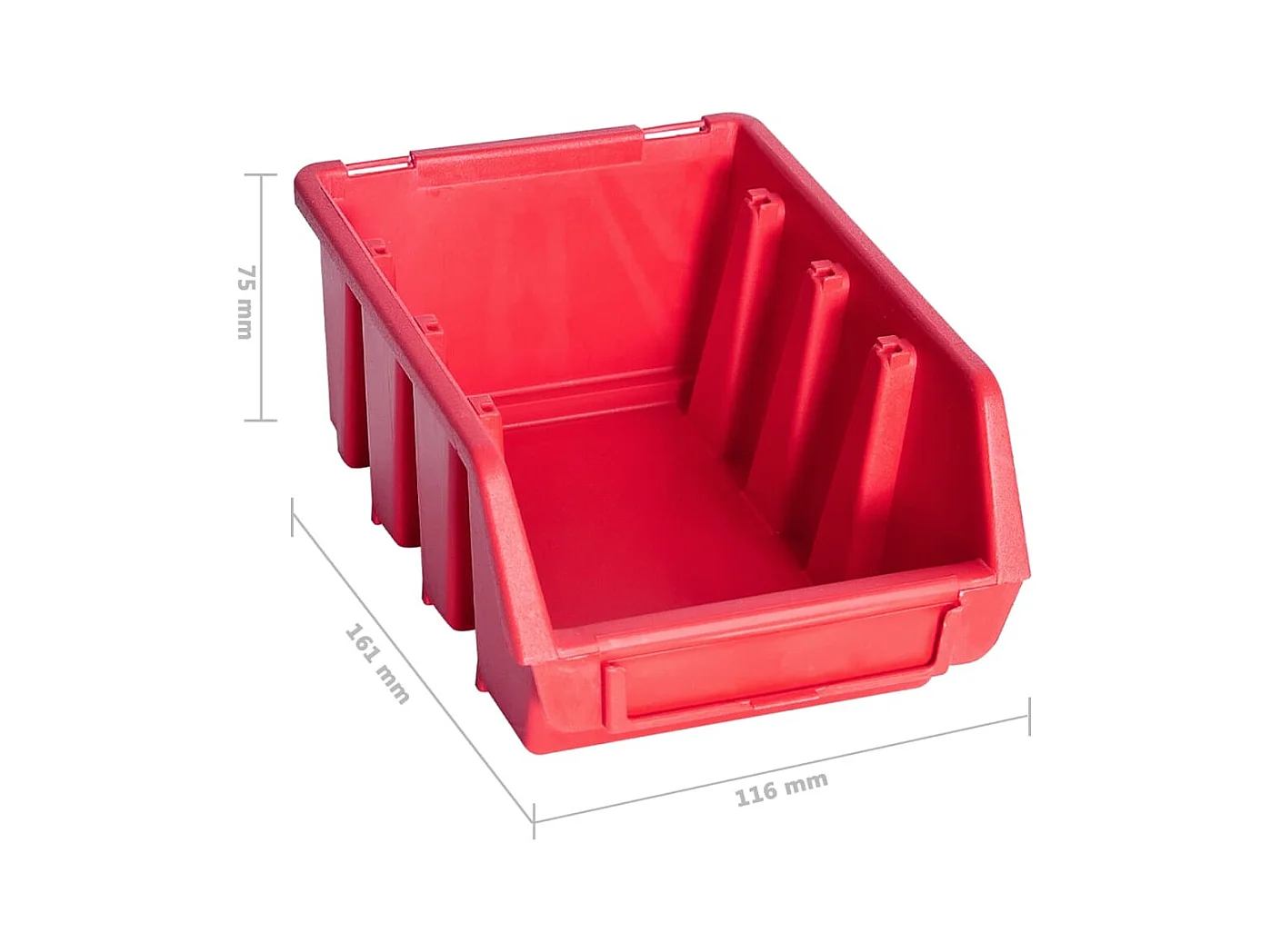 Kit contenitori portaoggetti e pannelli murali 141 pezzi rosso e nero 02_0003846