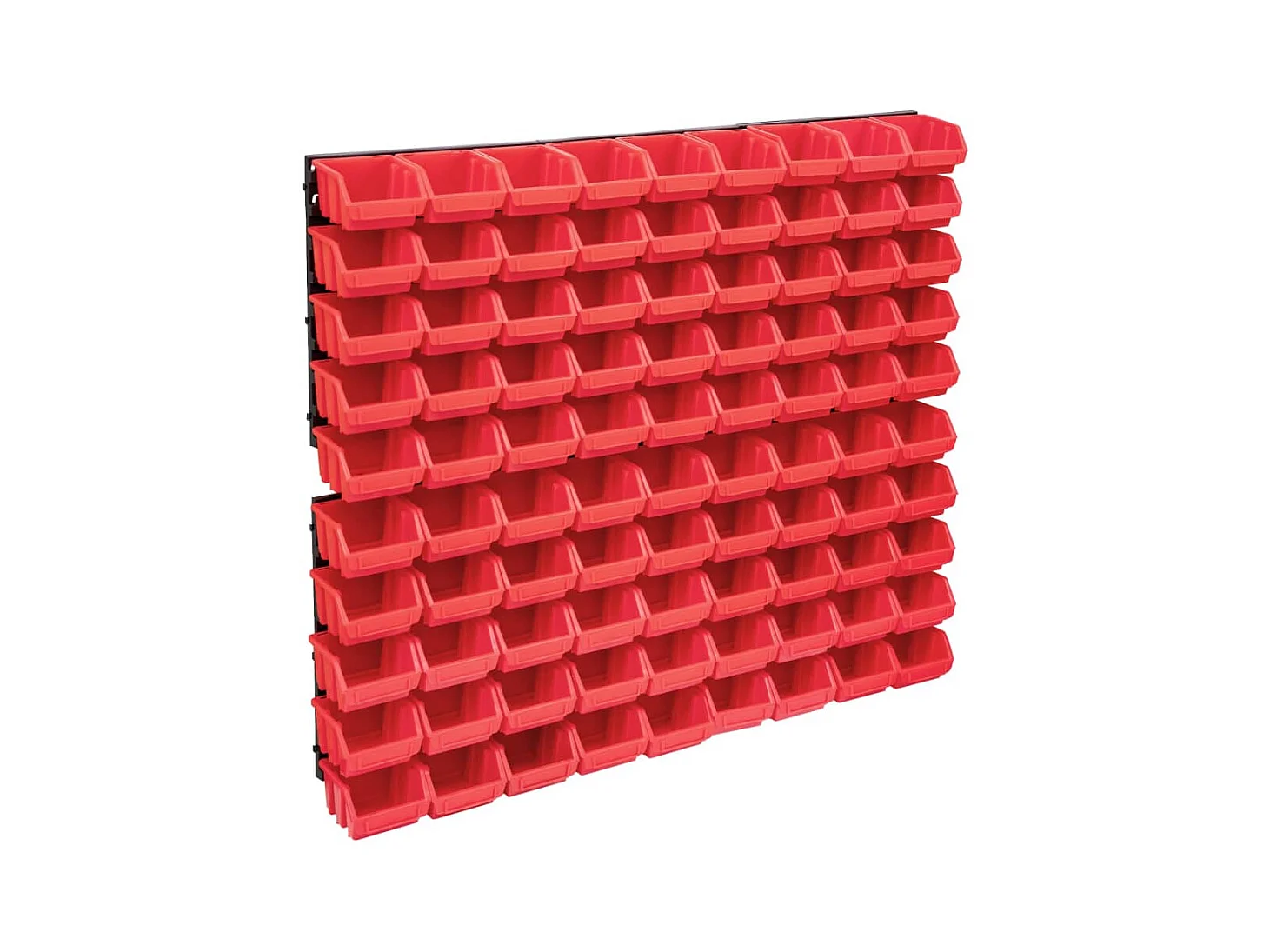 Kit de contenedores y paneles de pared 96 piezas caja apilable sistema de almacenamiento de herramientas garaje taller de bricolaje rojo y negro 02_0003854