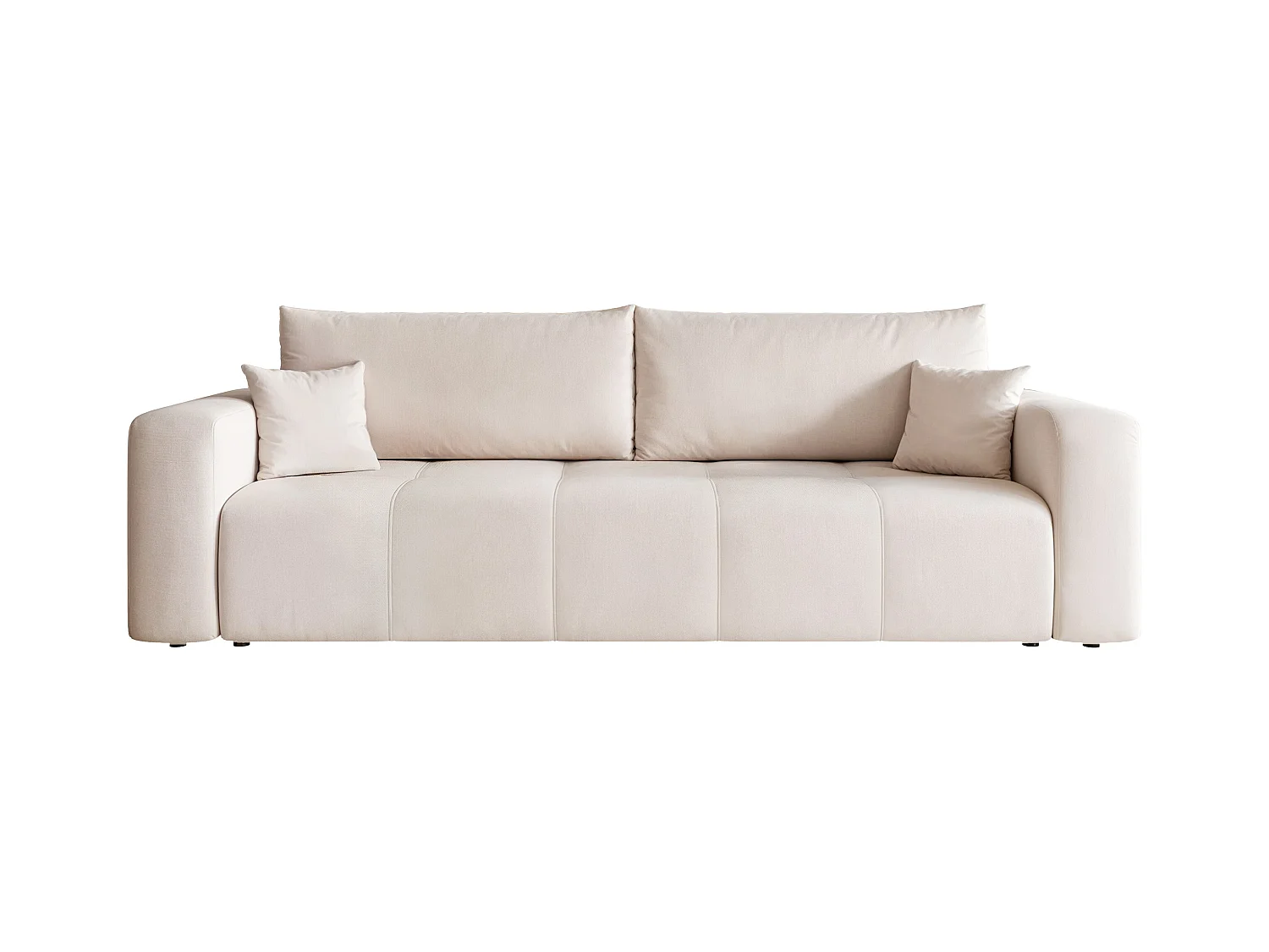 Canapé convertible en tissu beige