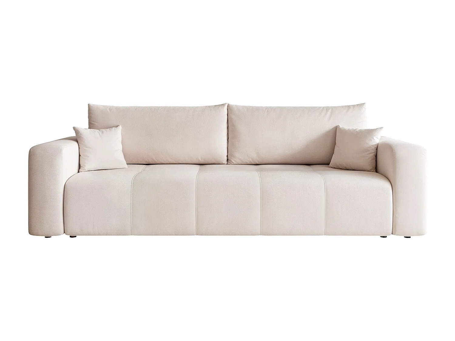 Canapé convertible en tissu beige