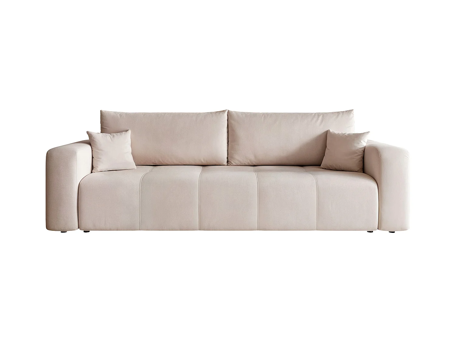 Canapé convertible en tissu crème