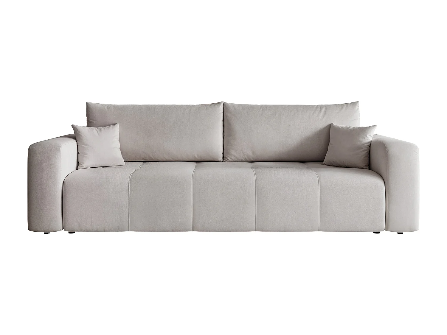 Canapé convertible en tissu gris clair