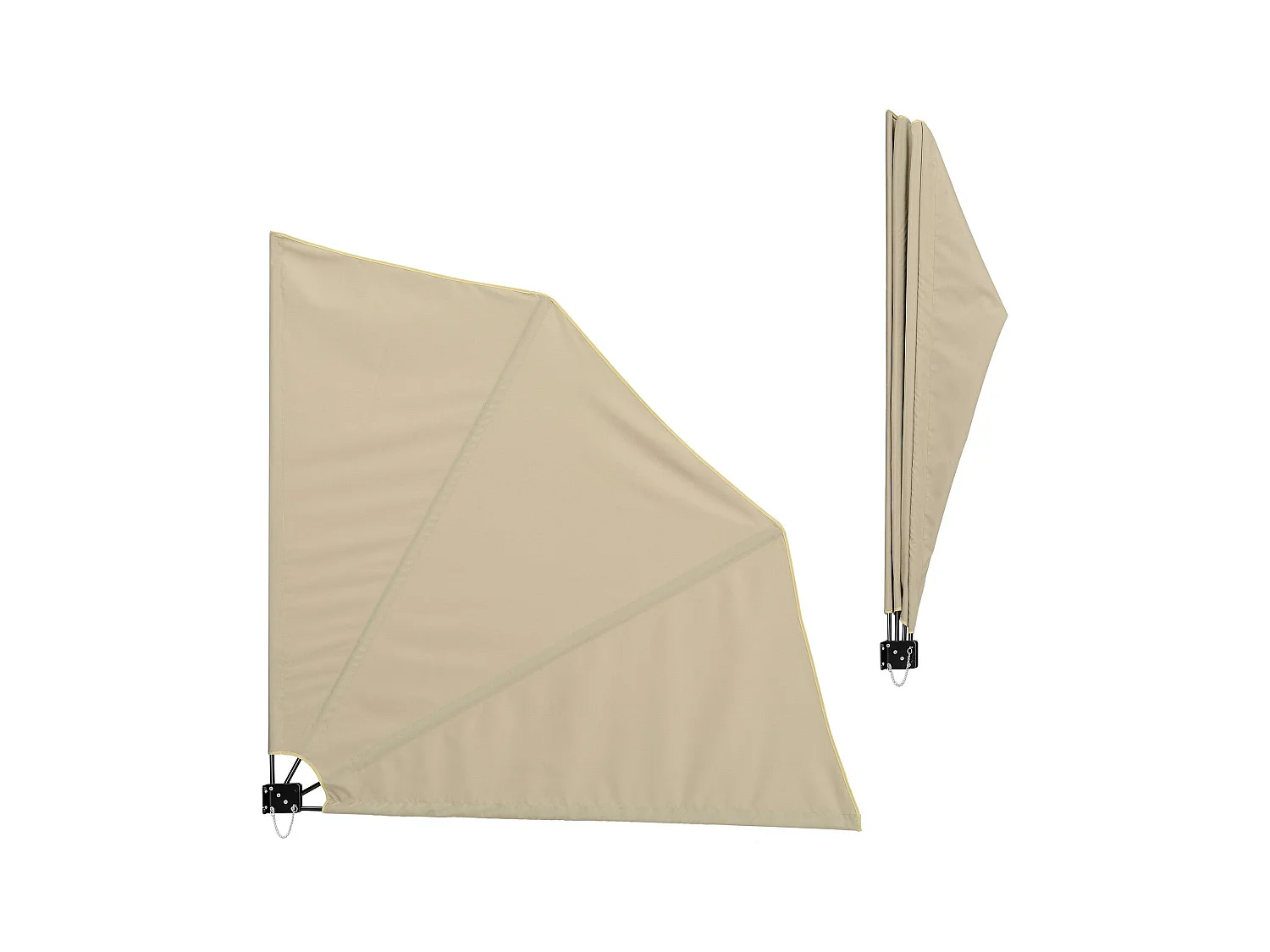Tenda laterale parasole a parete protezione solare poliestere beige 160 cm x 160 cm 03_0003080