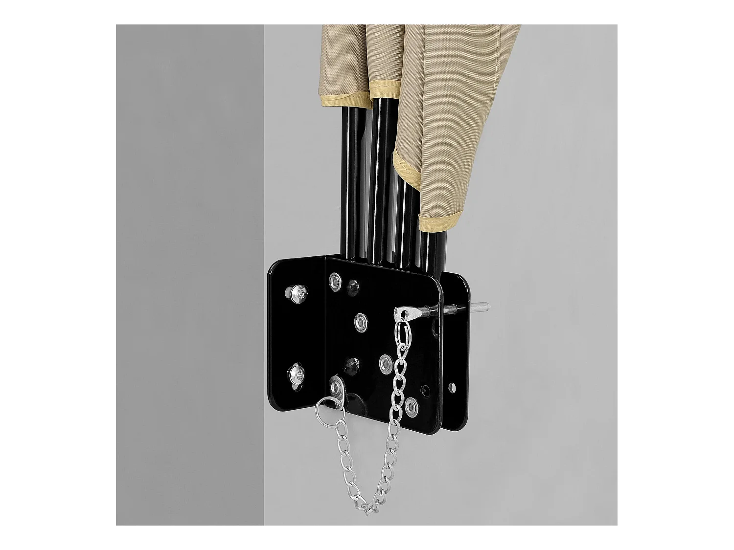 Tenda laterale parasole a parete protezione solare poliestere beige 160 cm x 160 cm 03_0003080