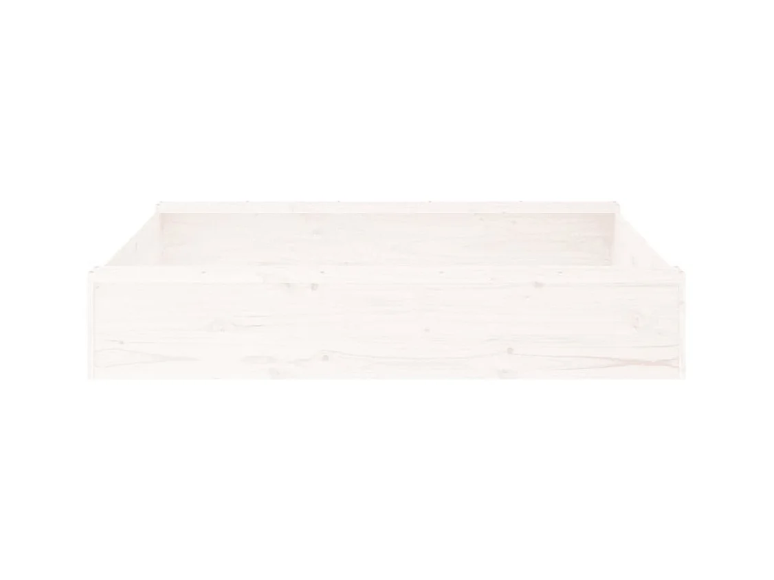 Área de recreação infantil sandbox jardim ao ar livre com assentos quadrados madeira maciça de pinho branco 02_0041513