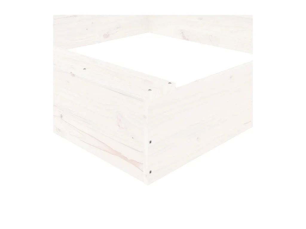 Área de recreação infantil sandbox jardim ao ar livre com assentos quadrados madeira maciça de pinho branco 02_0041513