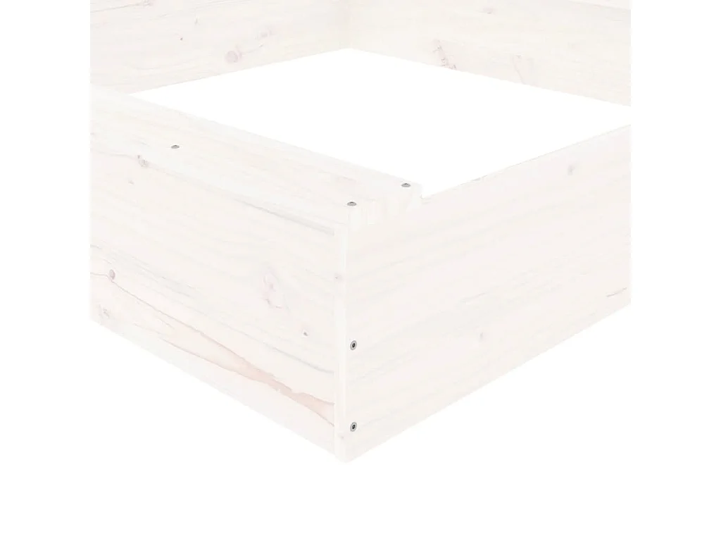 Sabbiera area giochi per bambini giardino esterno con sedute quadrate in legno massello di pino bianco 02_0041513