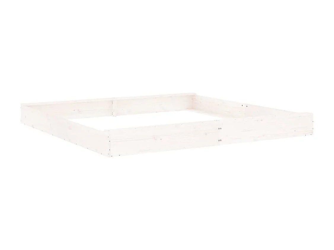 Sabbiera area giochi per bambini giardino esterno con sedute quadrate in legno massello di pino bianco 02_0041515