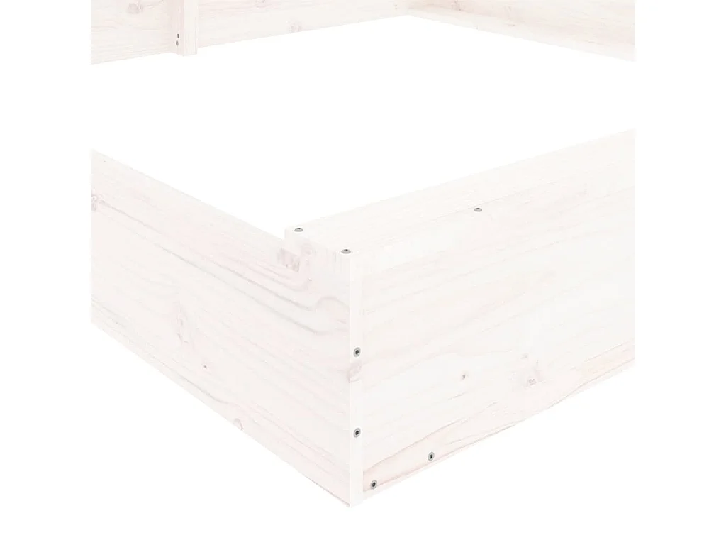 Sabbiera area giochi per bambini giardino esterno con sedute quadrate in legno massello di pino bianco 02_0041515