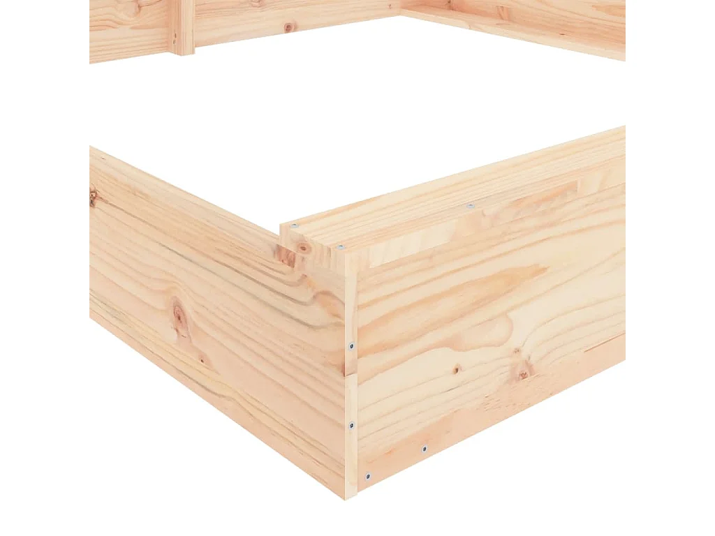 Bac à sable jeu bois marron 160 x 160 x 20 cm 02_0041516