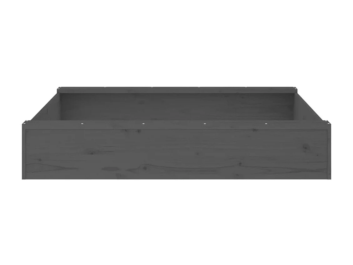 Sabbiera area giochi per bambini da giardino esterno con sedute quadrate in legno massello di pino grigio 02_0041520