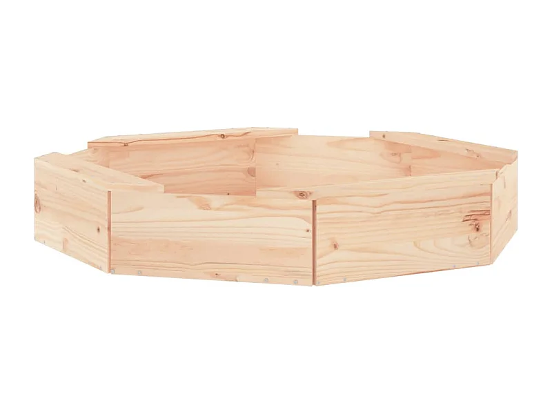 Sabbiera area giochi per bambini giardino esterno con sedute ottagonali in legno massello di pino marrone 02_0041544