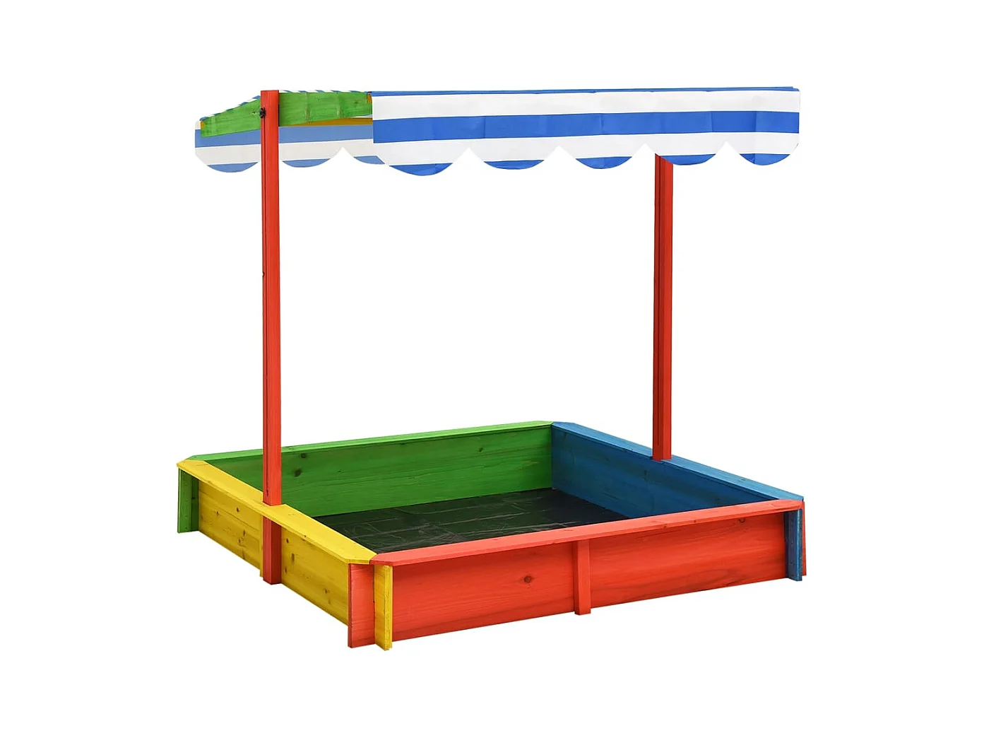 Bac à sable avec bois marron 115 x 115 x 115 cm 02_0005047