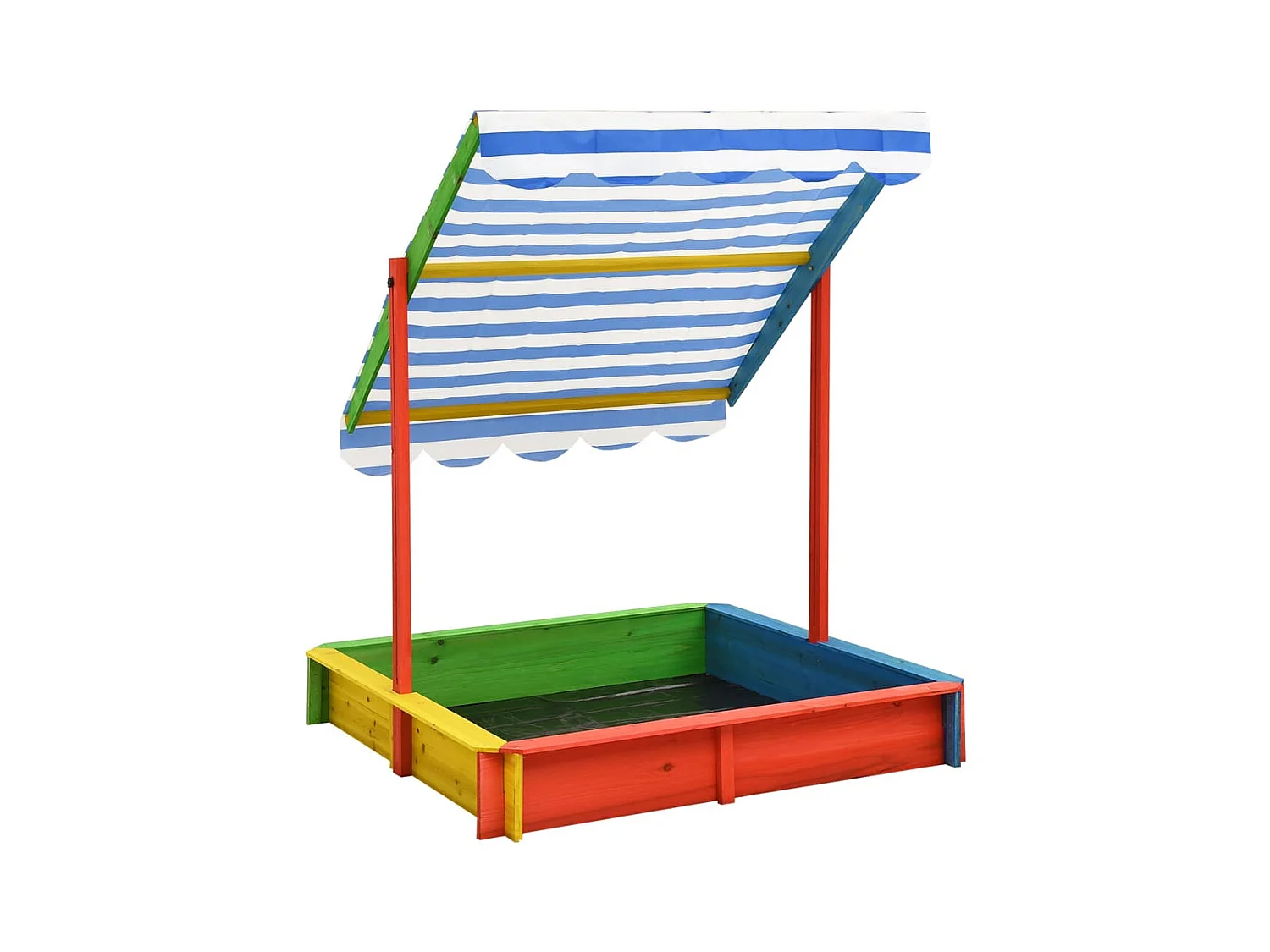 Bac à sable avec bois marron 115 x 115 x 115 cm 02_0005047