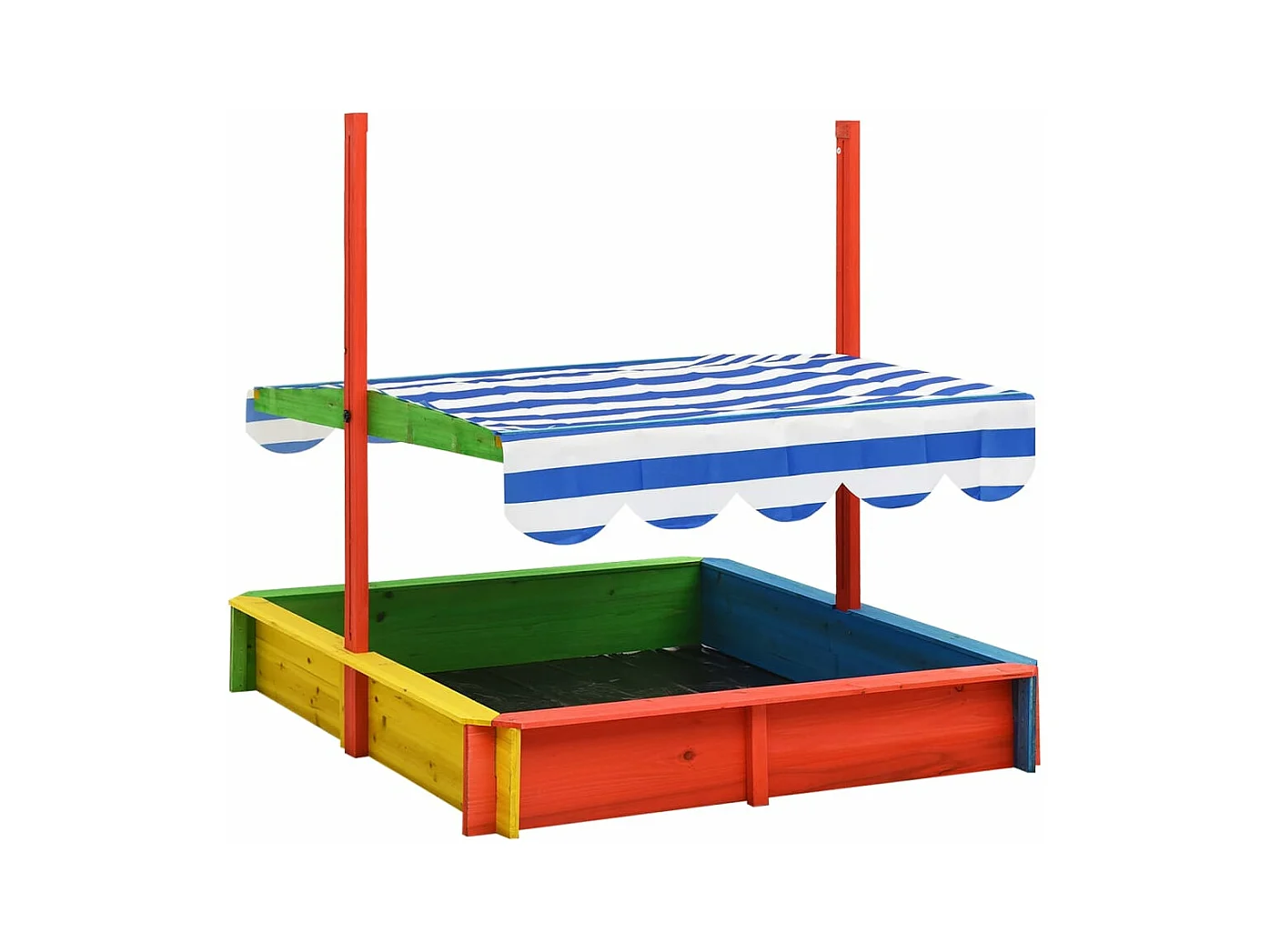 Bac à sable avec bois marron 115 x 115 x 115 cm 02_0005047