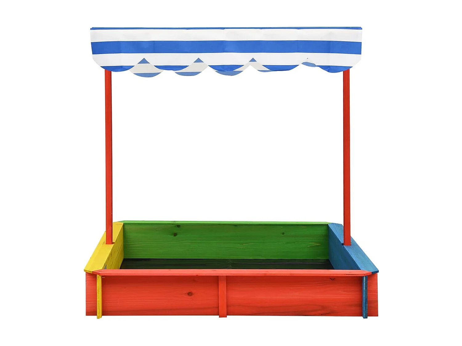 Sabbiera con tetto regolabile in legno di abete 115 x 115 x 115 cm multicolor UV50 02_0005047