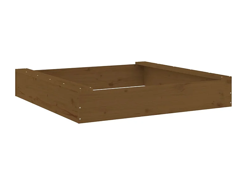 Sabbiera area giochi per bambini giardino esterno con sedute quadrate in legno massello di pino marrone 02_0041523