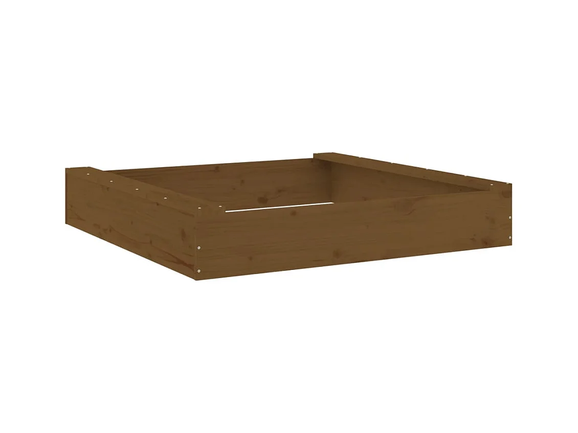 Área de lazer infantil caixa de areia jardim ao ar livre com assentos quadrados madeira maciça de pinho marrom 02_0041523