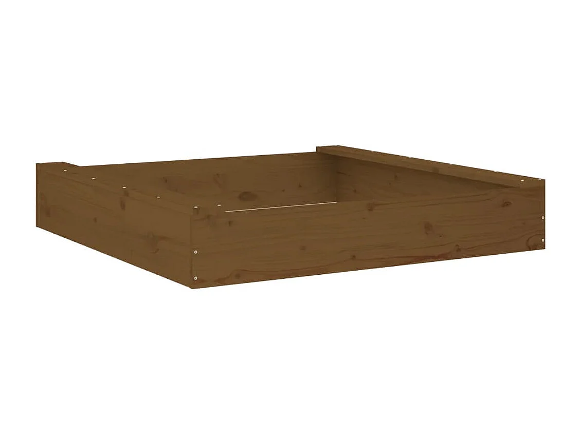 Área de lazer infantil caixa de areia jardim ao ar livre com assentos quadrados madeira maciça de pinho marrom 02_0041523