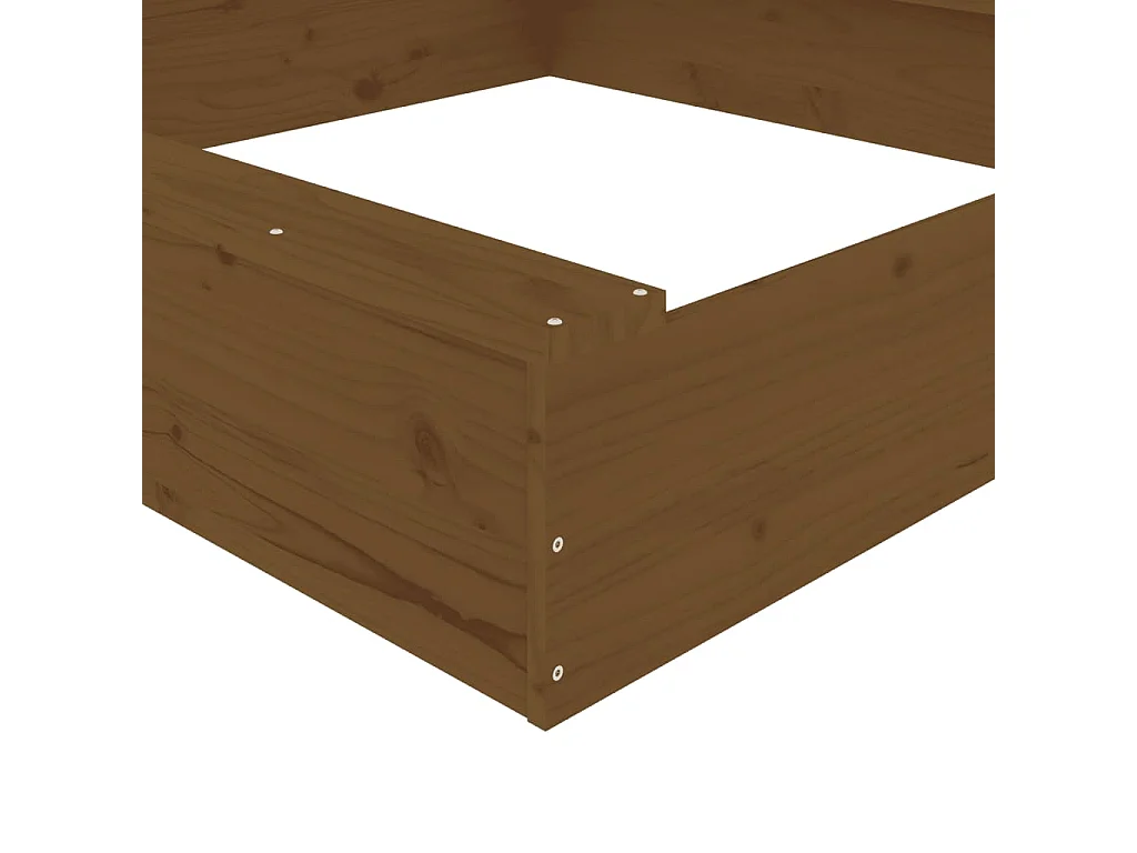 Área de lazer infantil caixa de areia jardim ao ar livre com assentos quadrados madeira maciça de pinho marrom 02_0041523