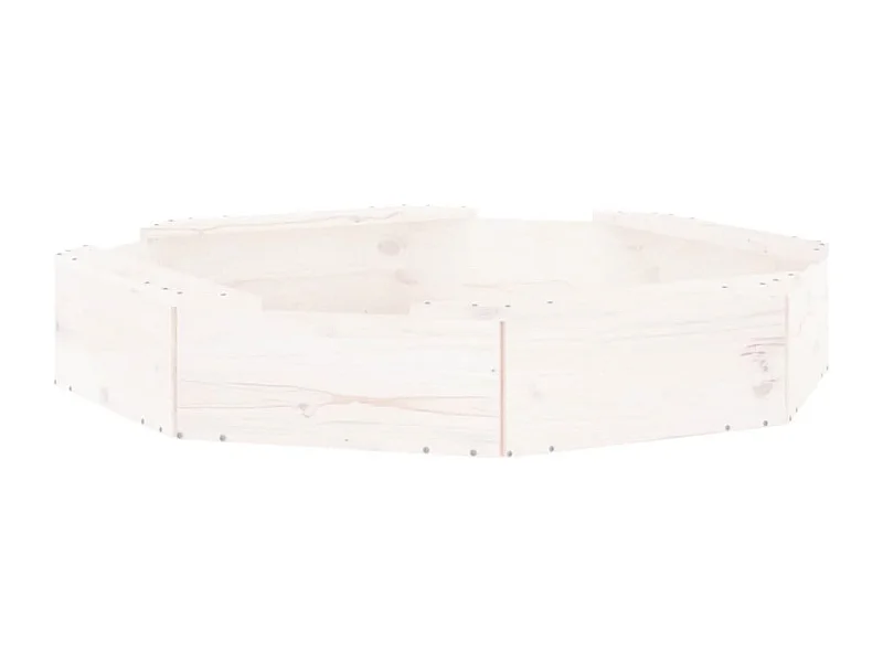 Sabbiera area giochi per bambini giardino esterno con sedute ottagonali in legno massello di pino bianco 02_0041532