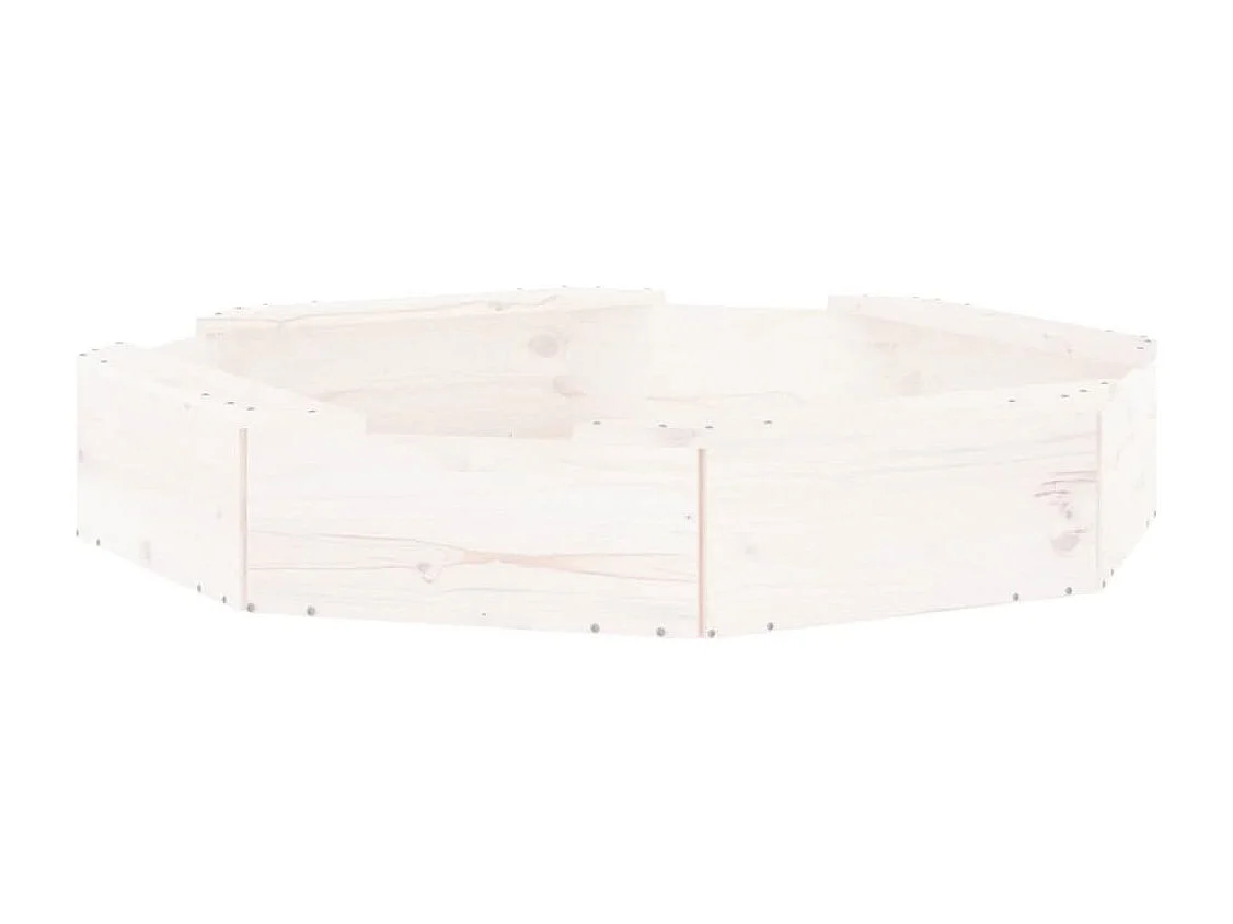 Área de recreação infantil sandbox jardim ao ar livre com assentos octogonais madeira maciça de pinho branco 02_0041532