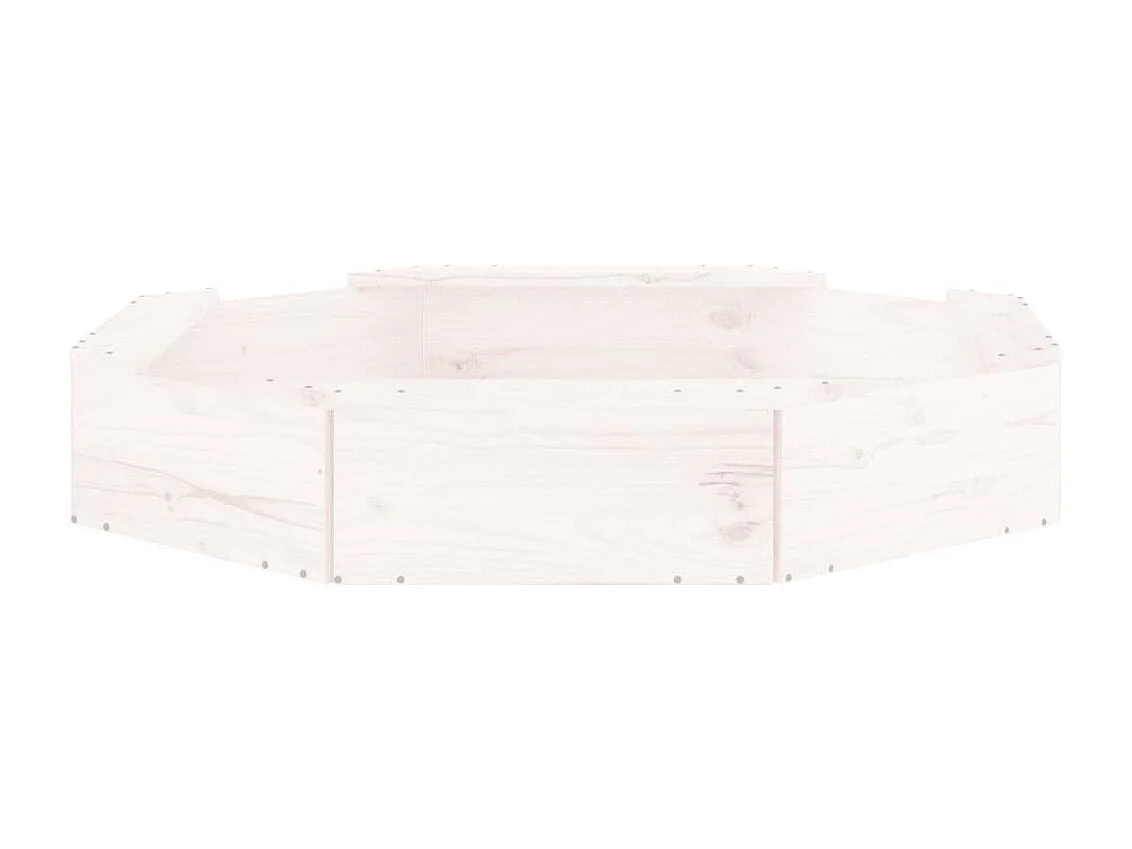 Área de recreação infantil sandbox jardim ao ar livre com assentos octogonais madeira maciça de pinho branco 02_0041532