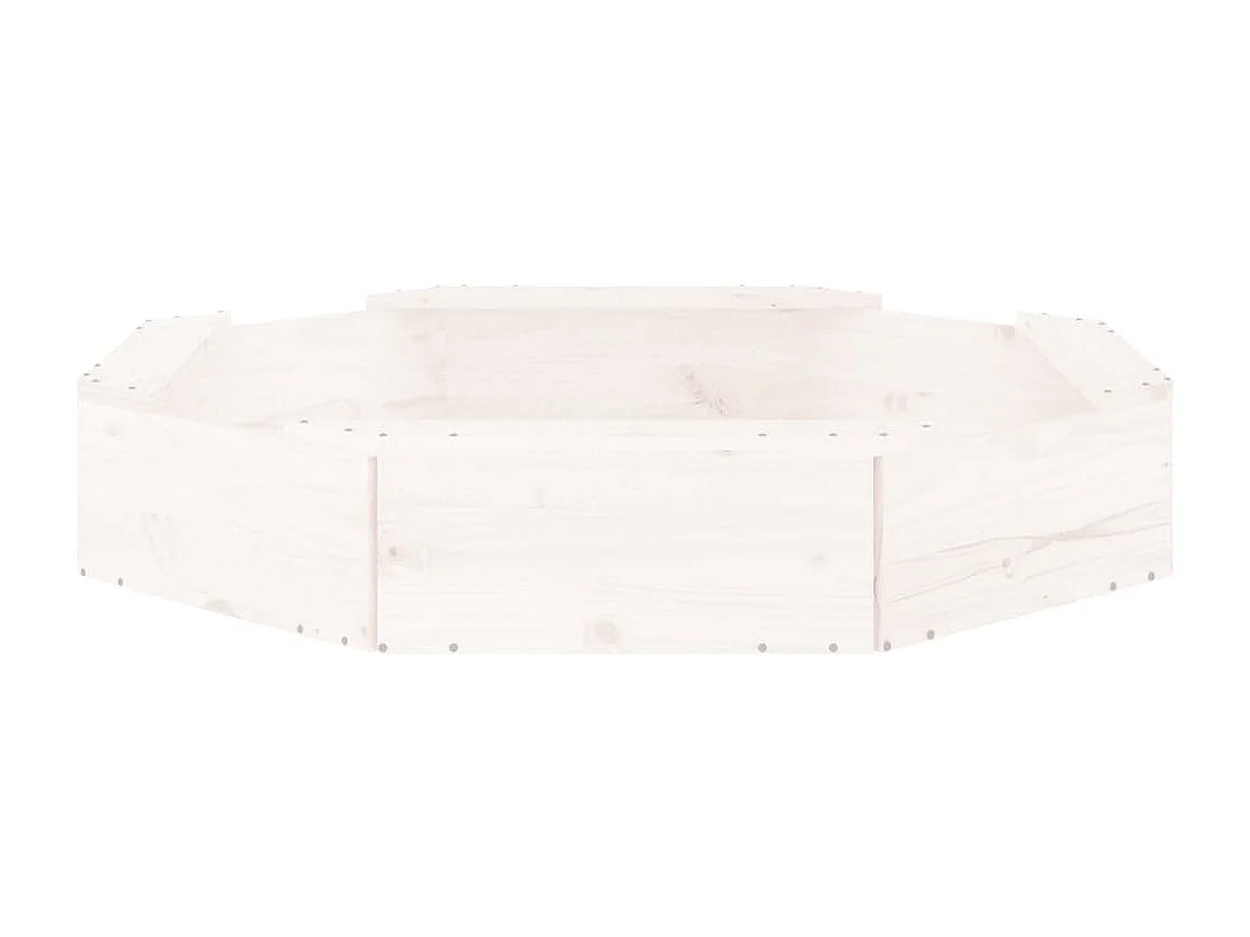 Área de recreação infantil sandbox jardim ao ar livre com assentos octogonais madeira maciça de pinho branco 02_0041532