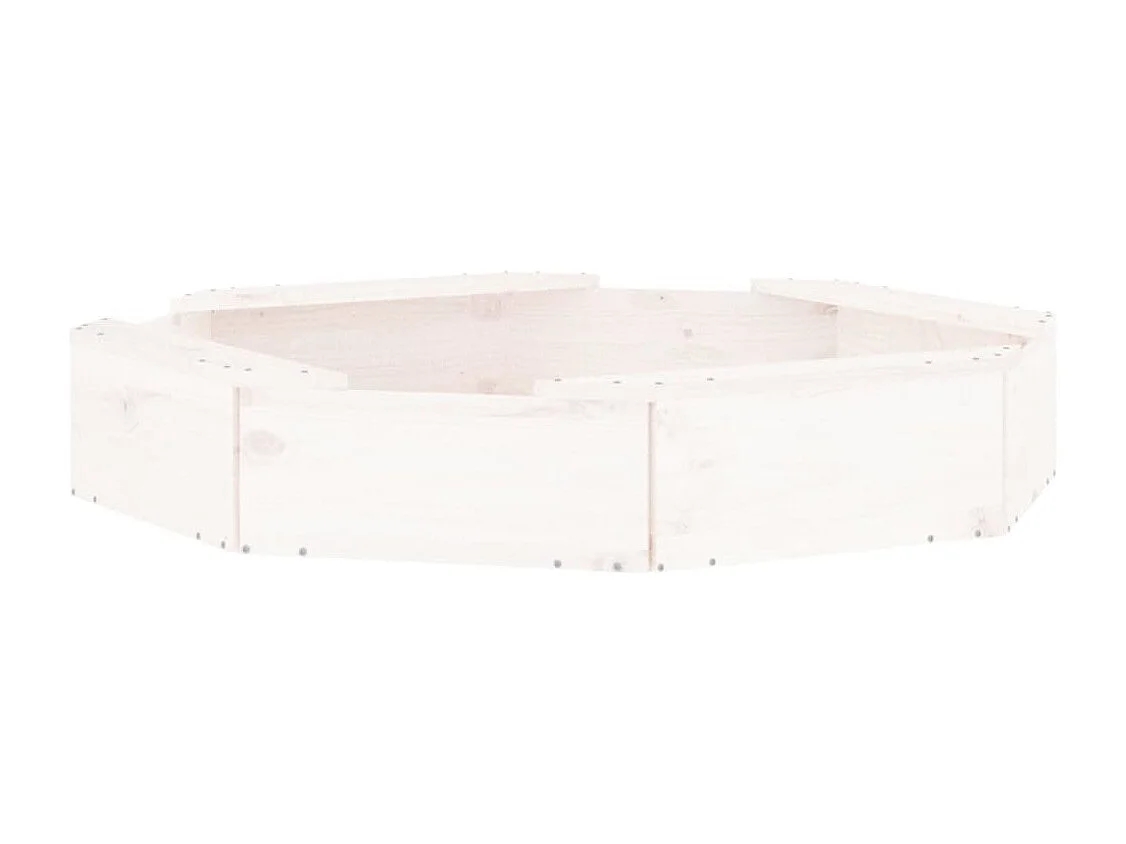 Área de recreação infantil sandbox jardim ao ar livre com assentos octogonais madeira maciça de pinho branco 02_0041532