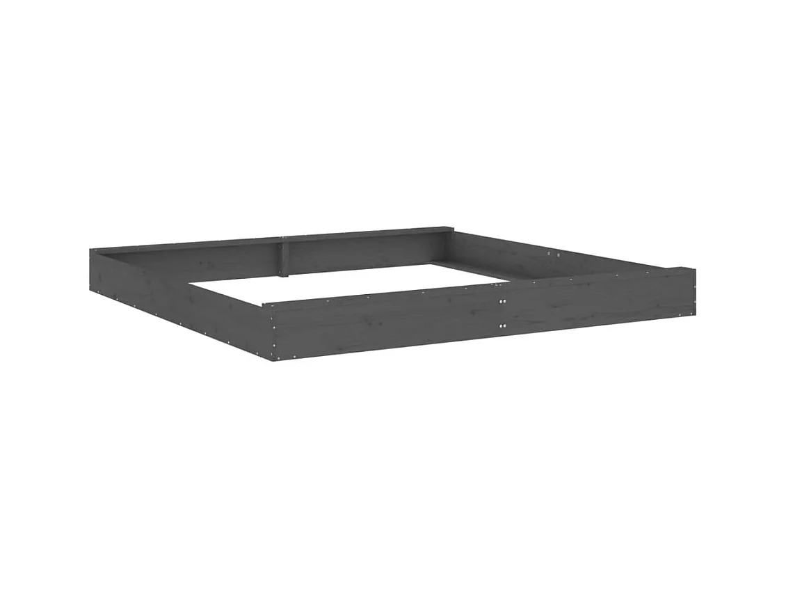 Área de recreação infantil sandbox jardim ao ar livre com assentos quadrados madeira maciça de pinho cinza 02_0041519