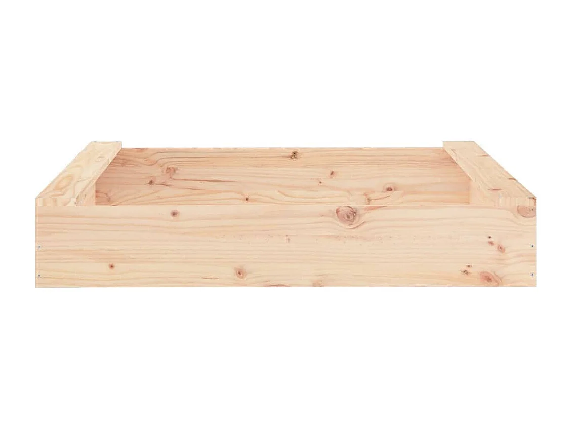 Área de lazer infantil caixa de areia jardim ao ar livre com assentos quadrados madeira maciça de pinho marrom 02_0041518