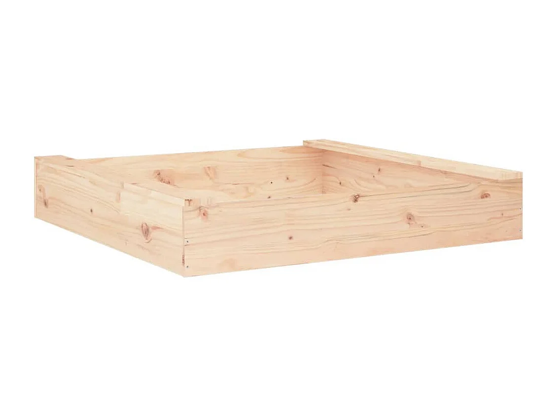 Área de lazer infantil caixa de areia jardim ao ar livre com assentos quadrados madeira maciça de pinho marrom 02_0041518