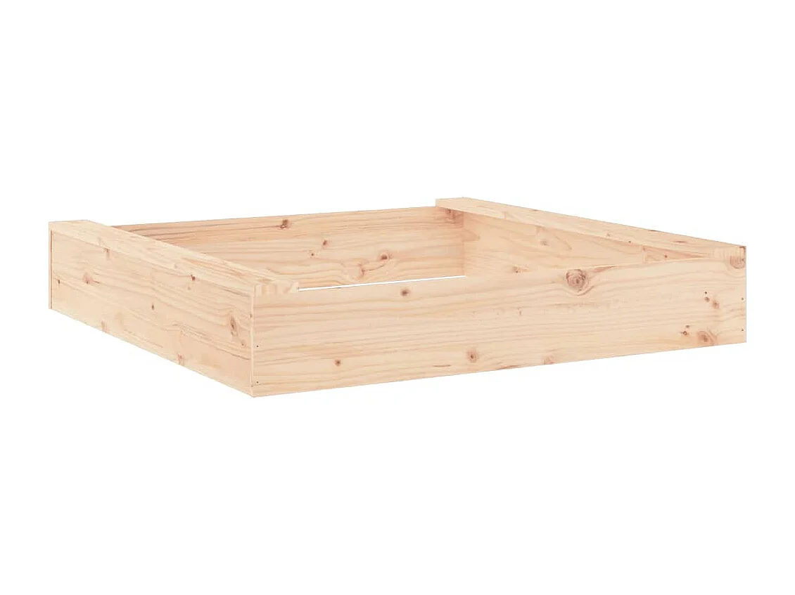 Área de lazer infantil caixa de areia jardim ao ar livre com assentos quadrados madeira maciça de pinho marrom 02_0041518