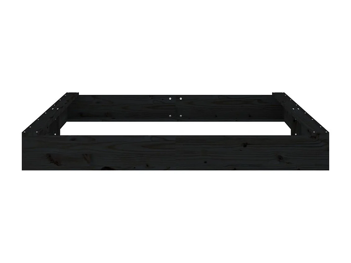 Área de recreação infantil sandbox jardim ao ar livre com assentos quadrados em madeira de pinho maciço preto 02_0041527