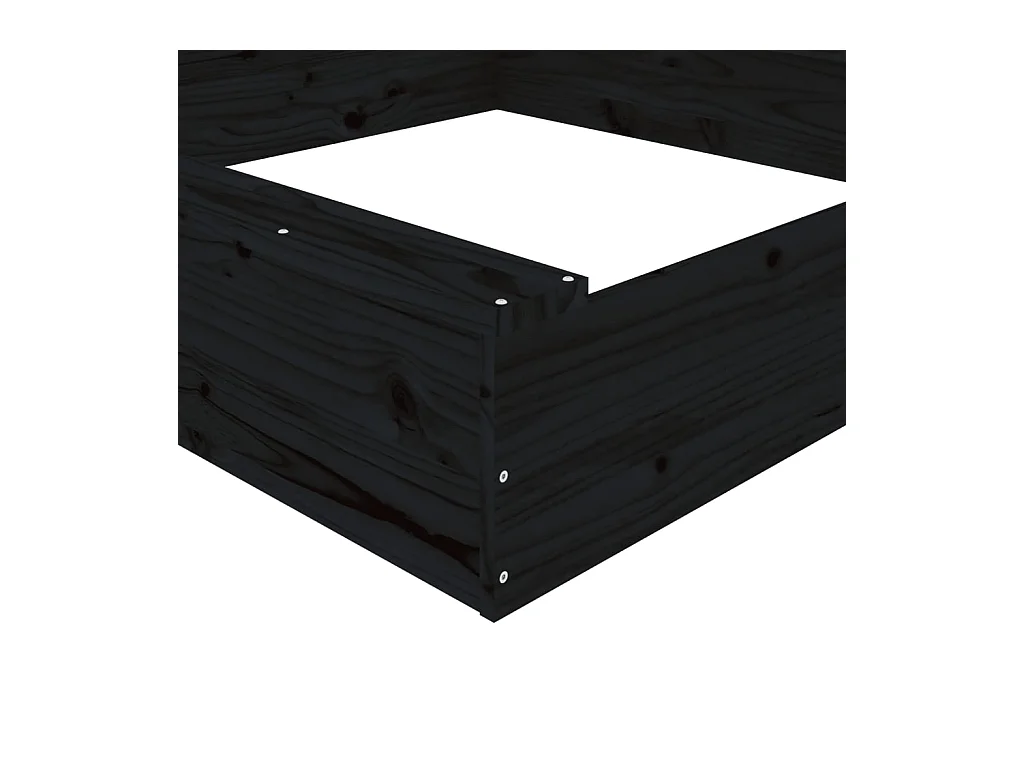 Área de recreação infantil sandbox jardim ao ar livre com assentos quadrados em madeira de pinho maciço preto 02_0041526