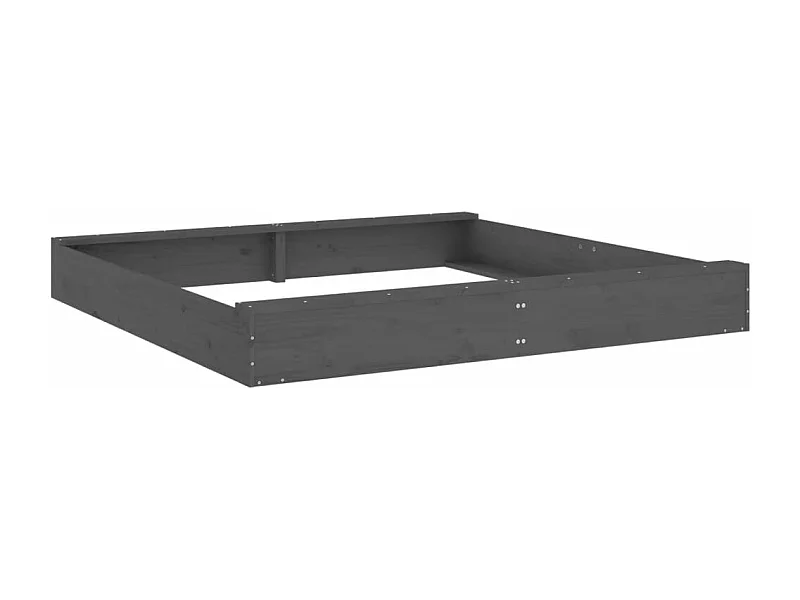 Área de recreação infantil sandbox jardim ao ar livre com assentos quadrados madeira maciça de pinho cinza 02_0041521