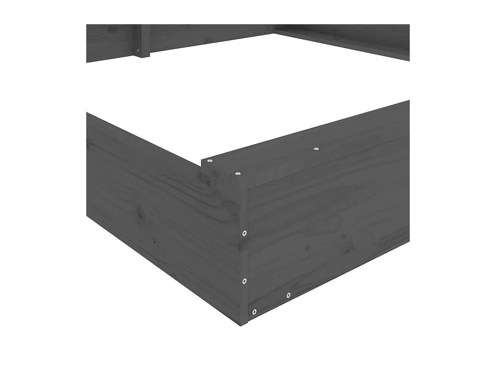 Bac à sable jeu bois marron 160 x 160 x 20 cm 02_0041521