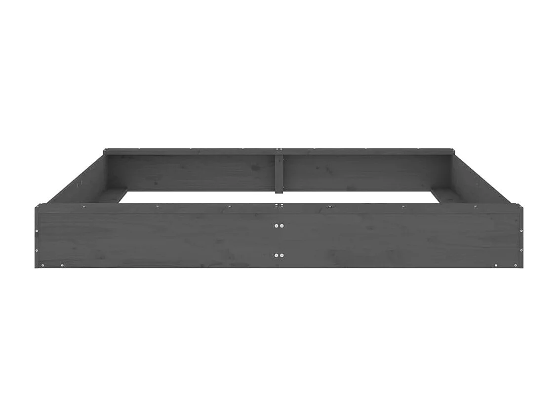 Área de recreação infantil sandbox jardim ao ar livre com assentos quadrados madeira maciça de pinho cinza 02_0041521