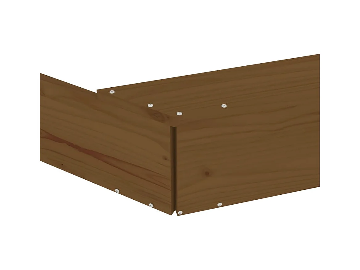 Área de recreação infantil caixa de areia jardim ao ar livre com assentos octogonais madeira maciça de pinho marrom 02_0041537