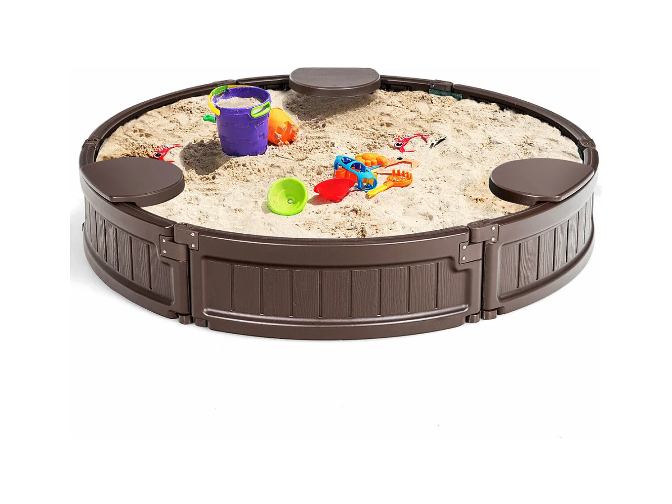 Bac à sable enfant marron 120 x 120 x 21 cm 20_0007746