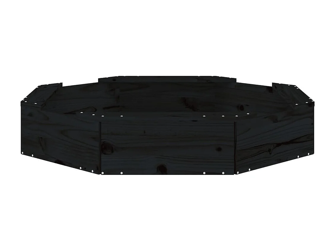 Área de recreação infantil sandbox jardim ao ar livre com assentos octogonais em madeira de pinho maciço preto 02_0041542