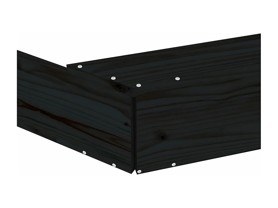 Área de recreação infantil sandbox jardim ao ar livre com assentos octogonais em madeira de pinho maciço preto 02_0041542