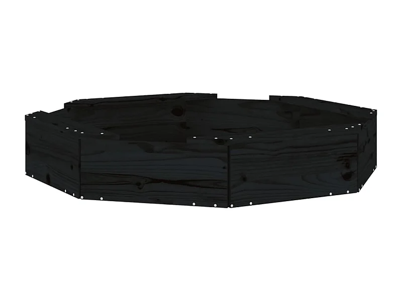 Arenero zona de juegos infantil jardín exterior con asientos octogonales madera de pino macizo negro 02_0041542