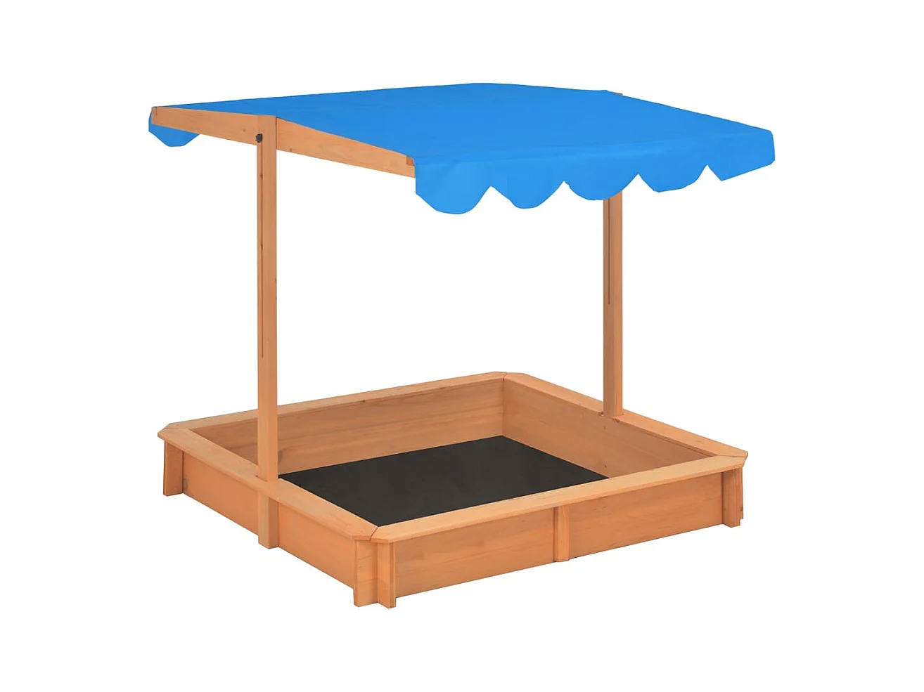 Bac à sable avec bois marron 115 x 115 x 115 cm 02_0005055